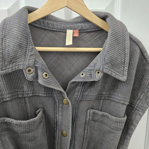 Pilcro Belted Vest Small Gray Sleeveless Belted Snap Up Utility Grunge Goblin - Picture 5 of 15